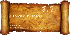 Blobstein Tomaj névjegykártya